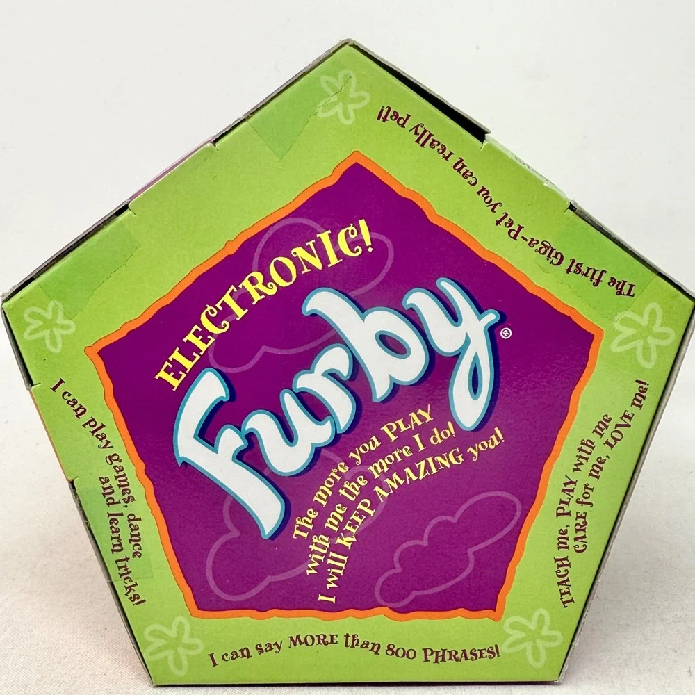 Furby Kiwi Lime Green, Yellow, Dark Blue Hair Gray‎ Eyes 1999 Factory Sealed